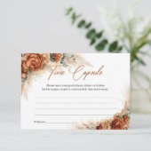 Boho strand terracotta burgundy pampas Time Capsul Informatiekaartje (Staand voorkant)