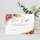 Boho strand terracotta greenery pampas Wine Raffle Informatiekaartje (Staand voorkant)