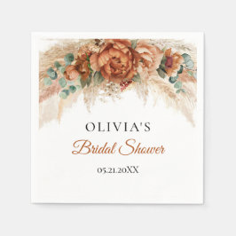 Boho strand terracotta pampas green vrijgezellenfe servet