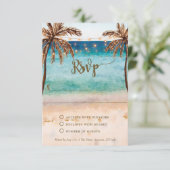 boho strand zand trouw bruidsdouche antwoordkaart RSVP kaartje (Staand voorkant)