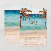 boho strand zand trouw bruidsfeest RSVP kaart (Voorkant / Achterkant)