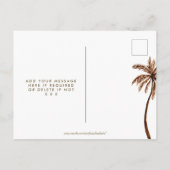 boho strandbruiloft met briefkaart op date (Achterkant)