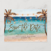 boho strandbruiloft met briefkaart op date (Voorkant)