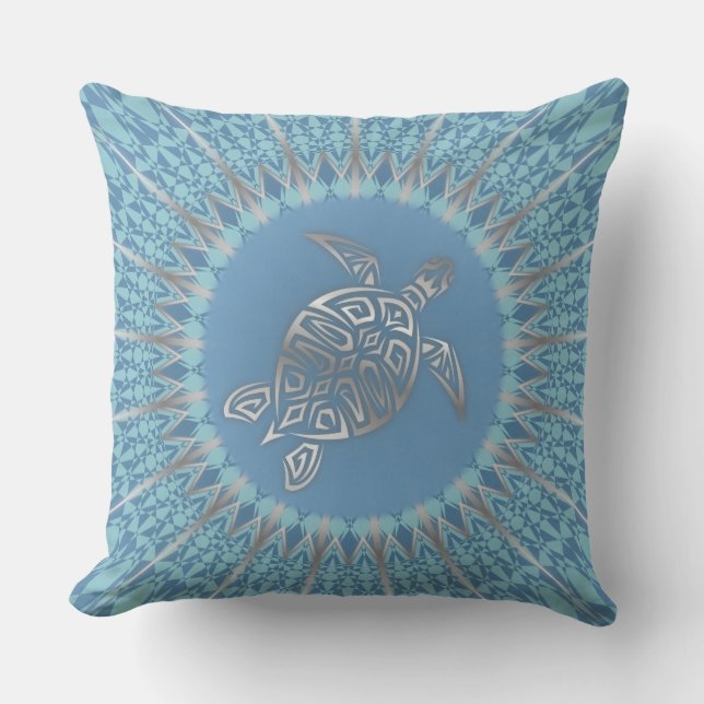 Boho-strandthema-schildpad Buitenkussen (Voorkant)
