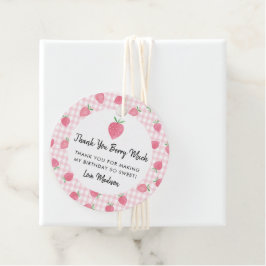 Boho Strawberry Berry Sweet Birthday Bedankjes Labels