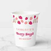 Boho Strawberry Berry Sweet Birthday Papieren Bekers (Voorkant)