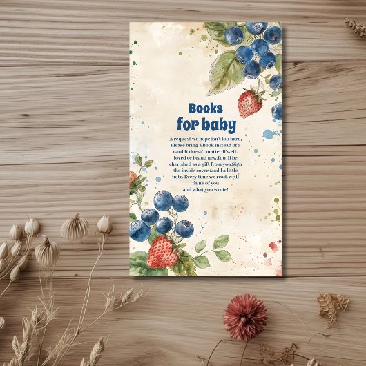 Boho Strawberry Berry Sweet Boeken voor Baby Informatiekaartje