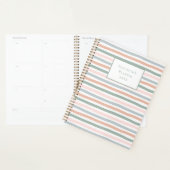 Boho Streep Roze Blauw Salie Groen Terracotta Jaar Planner (Display)