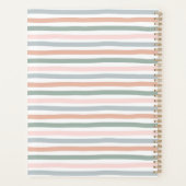 Boho Streep Roze Blauw Salie Groen Terracotta Jaar Planner (Achterkant)