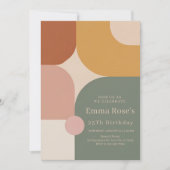 Boho Strepen Verjaardagsfeest – Mint & Oranje Kaart (Voorkant)