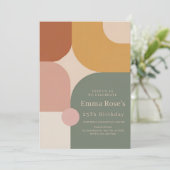 Boho Strepen Verjaardagsfeest – Mint & Oranje Kaart (Staand voorkant)