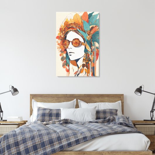 Boho stretched canvas Print (Insitu (Slaapkamer))