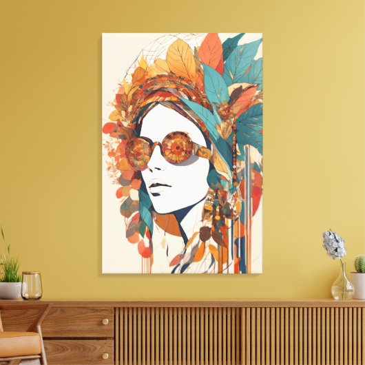 Boho stretched canvas Print (Insitu (Woonkamer))