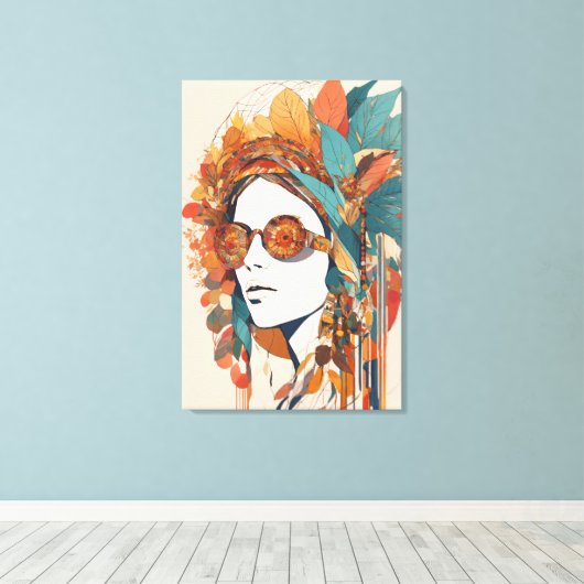 Boho stretched canvas Print (Insitu (Houten vloer))