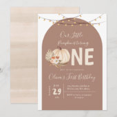 Boho String Light Pumpkin Birthday-uitnodiging Kaart (Voorkant / Achterkant)