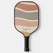 Boho Strip Pattern Custom Name Pickleball Paddle (Voorkant)