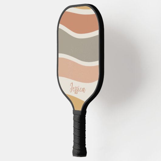 Boho Strip Pattern Custom Name Pickleball Paddle (Links)