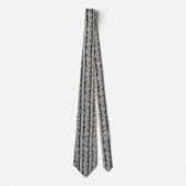 Boho Stripe French Floral Blue Pink Blush Stropdas (Voorkant)