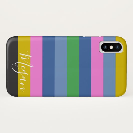Boho Stripe Persoonlijke naam Case-Mate iPhone Case (Achterkant (horizontaal))