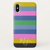 Boho Stripe Persoonlijke naam Case-Mate iPhone Case (Achterkant)