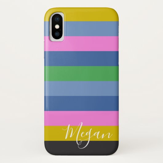 Boho Stripe Persoonlijke naam Case-Mate iPhone Case (Achterkant)