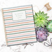 Boho Stripe Pink Blue Sage Green Terracotta Yarly Planner