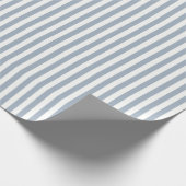 Boho Stripe Striped Coastal Minimalist Blue White Cadeaupapier (Hoek)