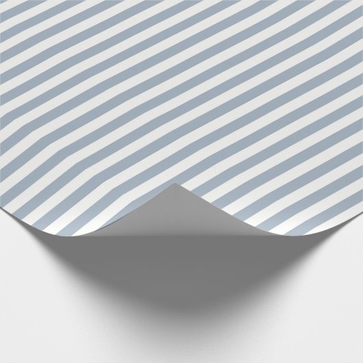 Boho Stripe Striped Coastal Minimalist Blue White Cadeaupapier (Hoek)