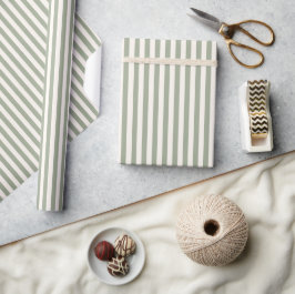 Boho Stripe Striped Neutral Minimalist Beige Sage Cadeaupapier