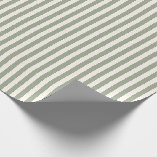 Boho Stripe Striped Neutral Minimalist Beige Sage Cadeaupapier (Hoek)