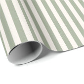 Boho Stripe Striped Neutral Minimalist Beige Sage Cadeaupapier (Rol Hoek)