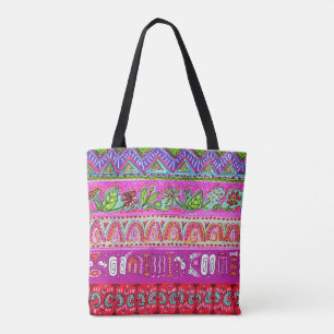 Boho Striped Bag Tote Bag