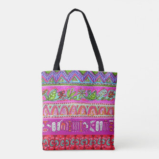 Boho Striped Bag Tote Bag