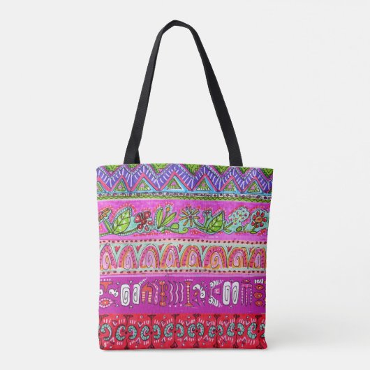 Boho Striped Bag Tote Bag (Achterkant)