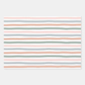 Boho Striped Birthday Boy Baby shower Blue Green Inpakpapier Vel (Voorkant)