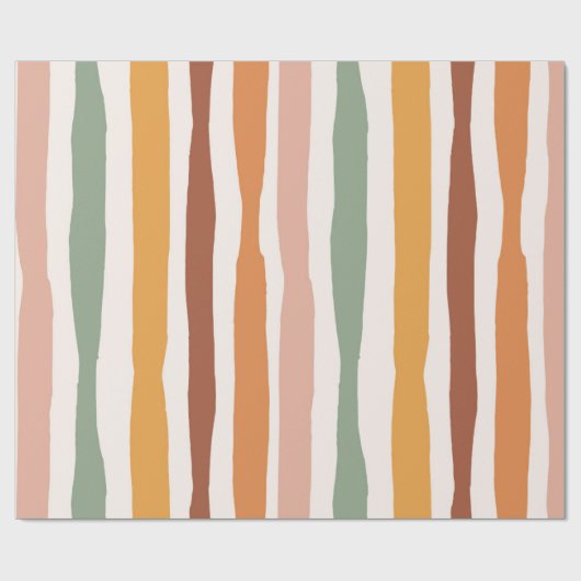 Boho Striped Wrapping Paper Cadeaupapier (Vlak)