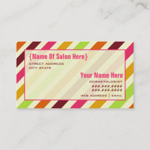 Boho Stripes Cosmetoloog Salon Appointment Afsprakenkaartje
