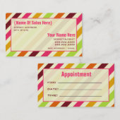 Boho Stripes Cosmetoloog Salon Appointment Afsprakenkaartje (Voorkant / Achterkant)
