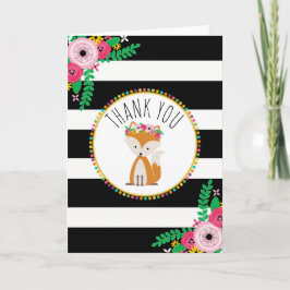 Boho Stripes Fox Baby shower Bedankt