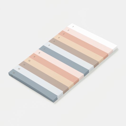 Boho Stripes Numbered Post-it Notes (Schuin)