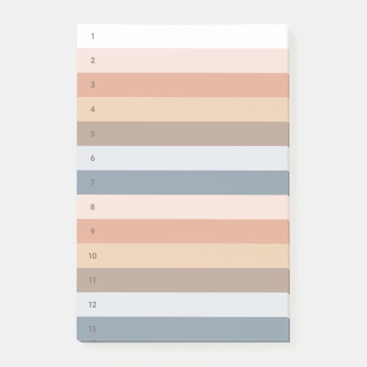 Boho Stripes Numbered Post-it Notes (Voorkant)