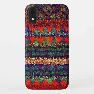 Boho Stripes op Fire Oranje Denim Pattern Case-Mate iPhone Case