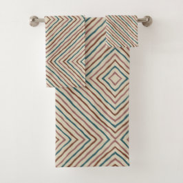 Boho Stripes Pattern (op een neutrale achtergrond) Bad Handdoek