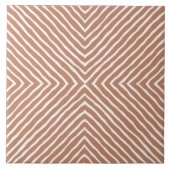 Boho Stripes Pattern (Terracotta en White) Tegeltje (Voorkant)