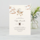 Boho Stroller Baby shower Kaart (Staand voorkant)