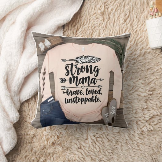 Boho Strong Mama: Brave Loved Unstoppable Kussen (Deken)