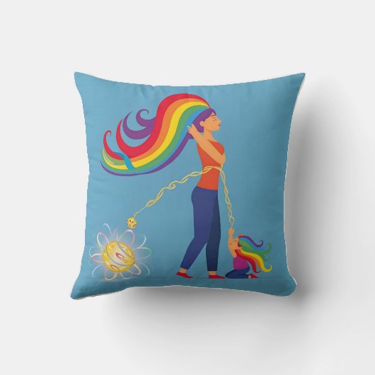 Boho Strong Mama: Brave Loved Unstoppable Kussen (Achterkant)