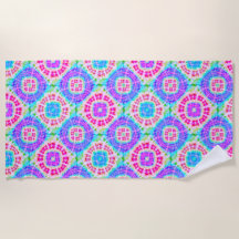 Boho Stropdas-Dye Paars Roze Blauw Patroon
