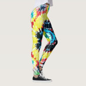Boho Stropdas-geverfde Patroon Levendige regenboog Leggings (Rechts)