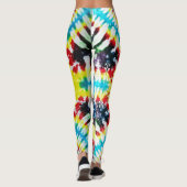 Boho Stropdas-geverfde Patroon Levendige regenboog Leggings (Achterkant)
